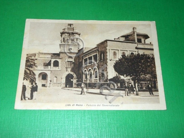 Cartolina Lido di Roma - palazzo del Governatorato 1938