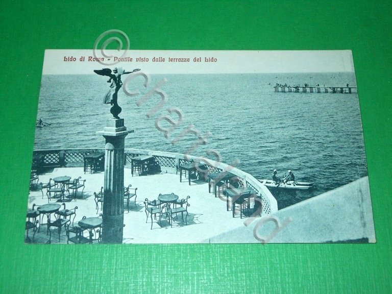 Cartolina Lido di Roma - Pontile visto dalle terrazze del …