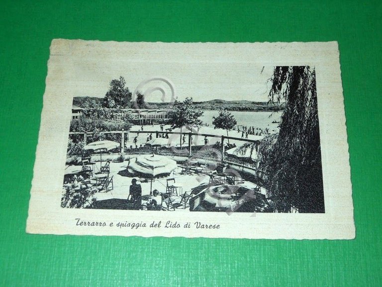 Cartolina Lido di Varese - Terrazzo e spiaggia 1958 | Immagine Gallery 2