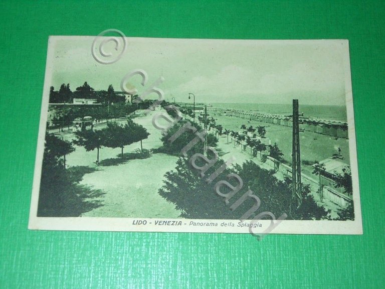 Cartolina Lido Venezia - Panorama della Spiaggia 1923.