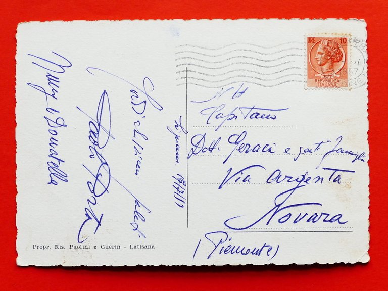 Cartolina Lignano Sabbiadoro - 1957.