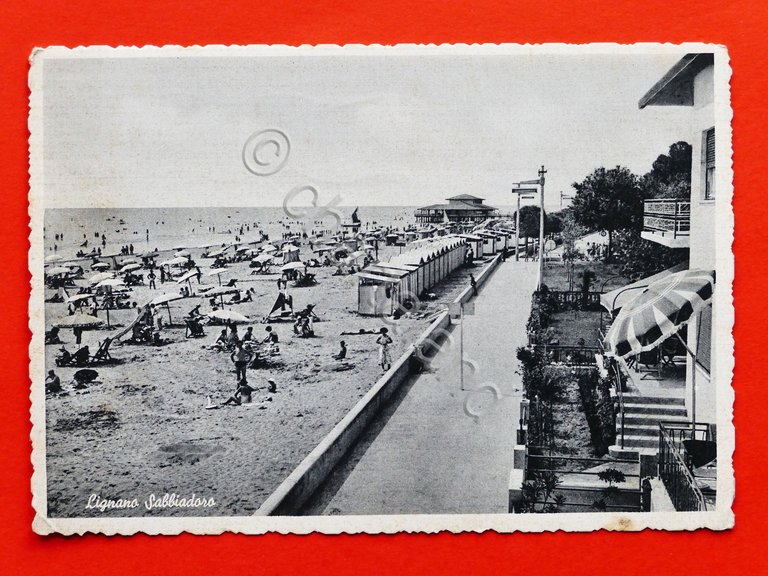 Cartolina Lignano Sabbiadoro - 1957.