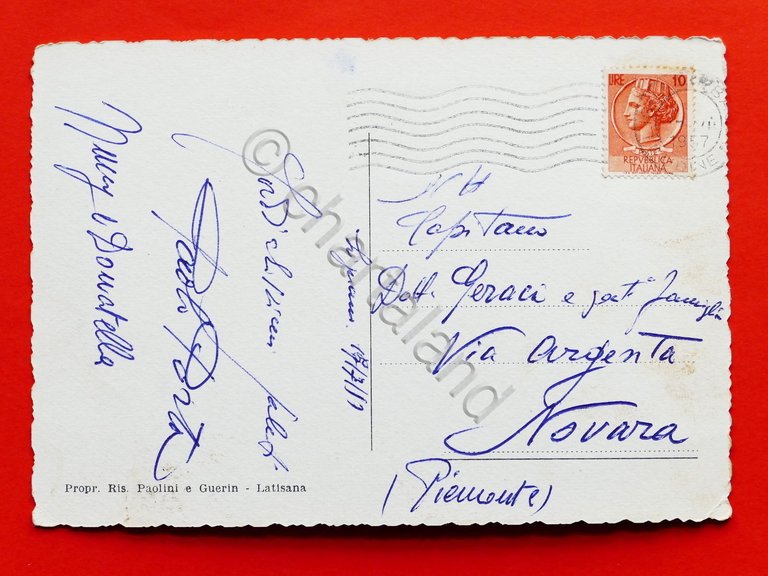 Cartolina Lignano Sabbiadoro - 1957.