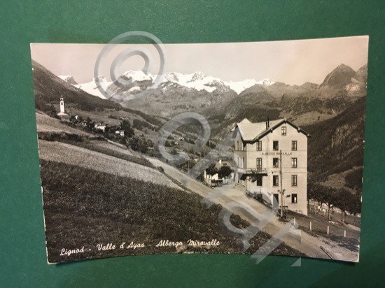 Cartolina Lignod - Valle d'alas -Albergo Miravalle - 1965
