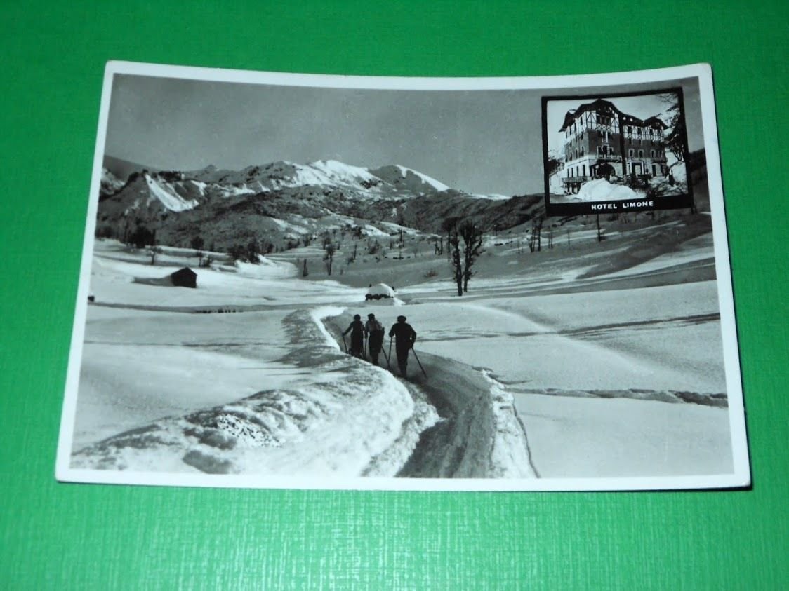 Cartolina Limone Piemonte - Campo Gegia e Hotel Limone 1935.