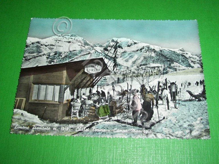 Cartolina Limone Piemonte - Chalet Torino - Campo Maneggio 1959