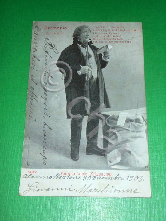 Cartolina Lirica Opera A. Franchetti - GERMANIA - Aurelio Viale …