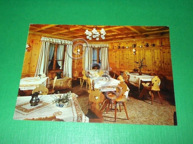 Cartolina Livigno - Albergo Alpina - Sala di Soggiorno 1965 …