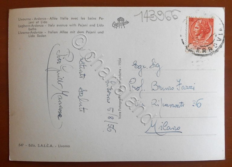 Cartolina Livorno - Ardenza - Il Viale Italia con i …