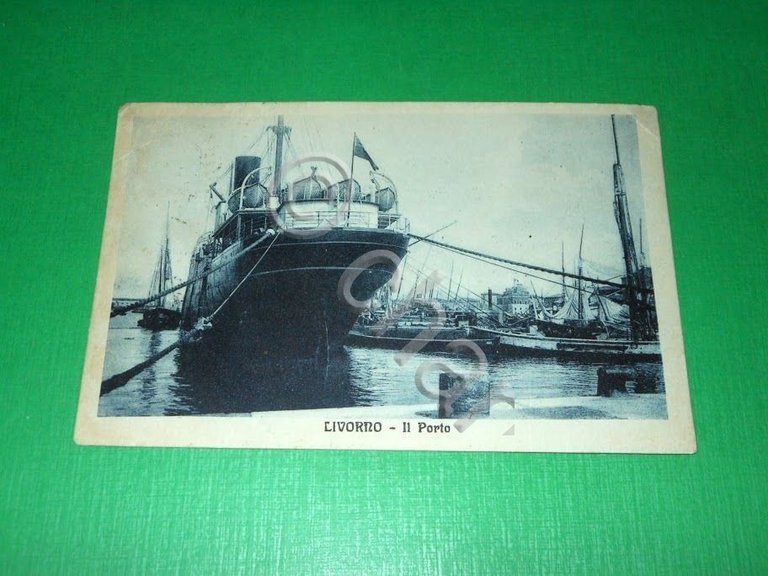 Cartolina Livorno - Il Porto 1924.