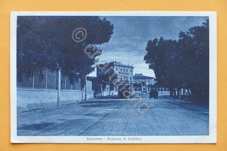 Cartolina Livorno - Rotonda di Ardenza - 1923.