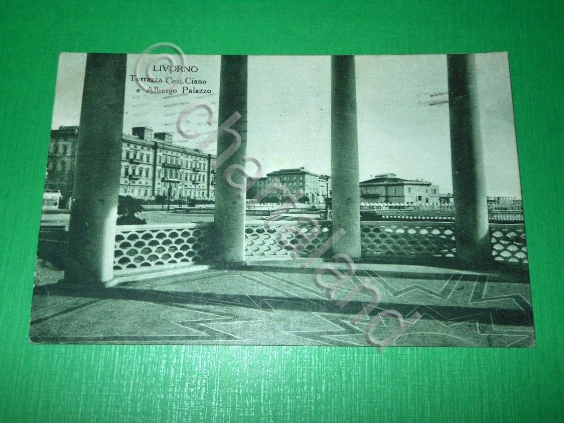 Cartolina Livorno - Terrazza Cost. Ciano e Albergo Palazzo 1935 | Immagine principale