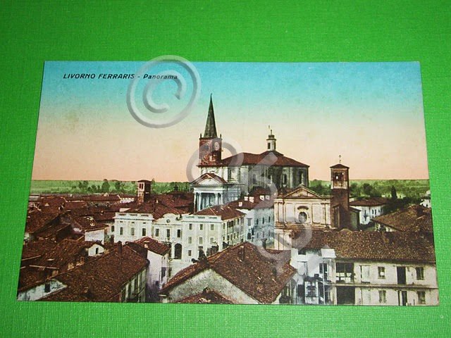 Cartolina Livorno Ferraris (Vercelli) - Panorama 1930.