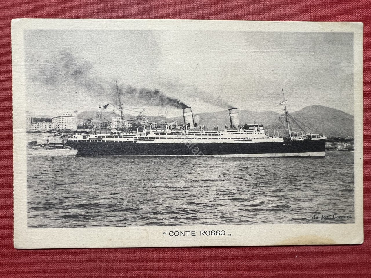 Cartolina Lloyd Sabaudo Transatlantico della Marina mercantile Conte Rosso 1921