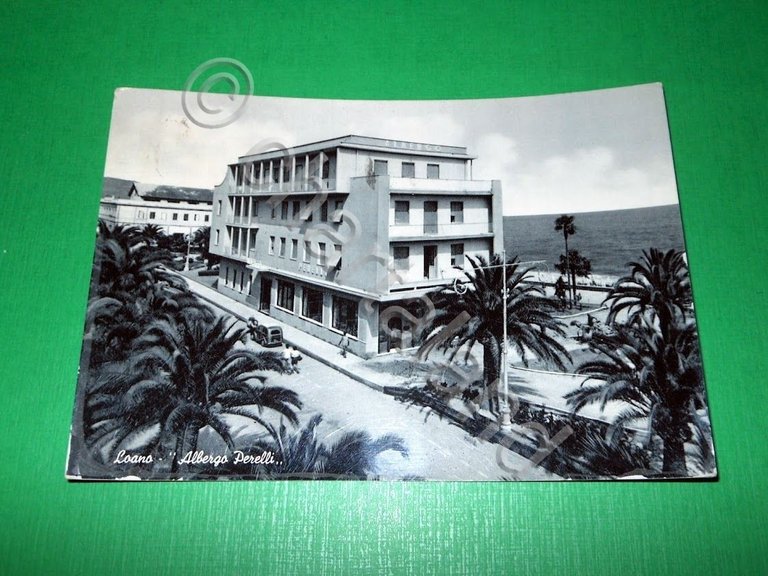 Cartolina Loano - Albergo Perelli 1955