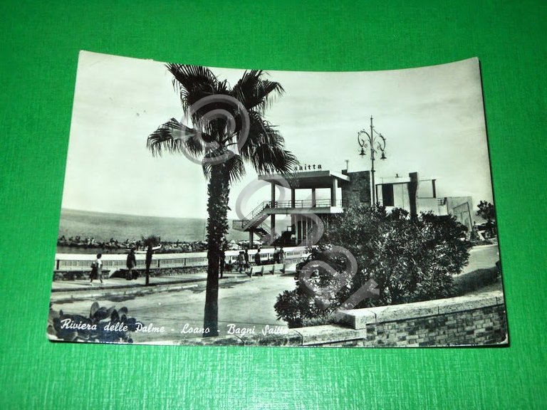 Cartolina Loano - Bagni Saitta 1958
