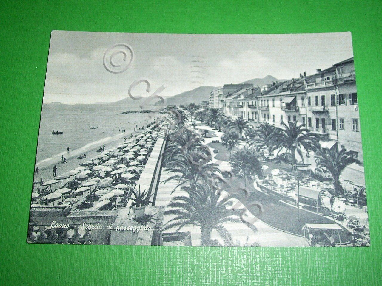 Cartolina Loano - Scorcio di passeggiata 1960.