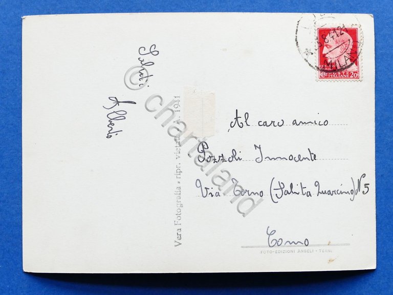 Cartolina Lodi - Piazza della Vittoria - 1941.