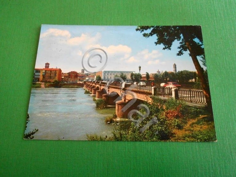 Cartolina Lodi - Ponte sul Fiume Adda 1971.