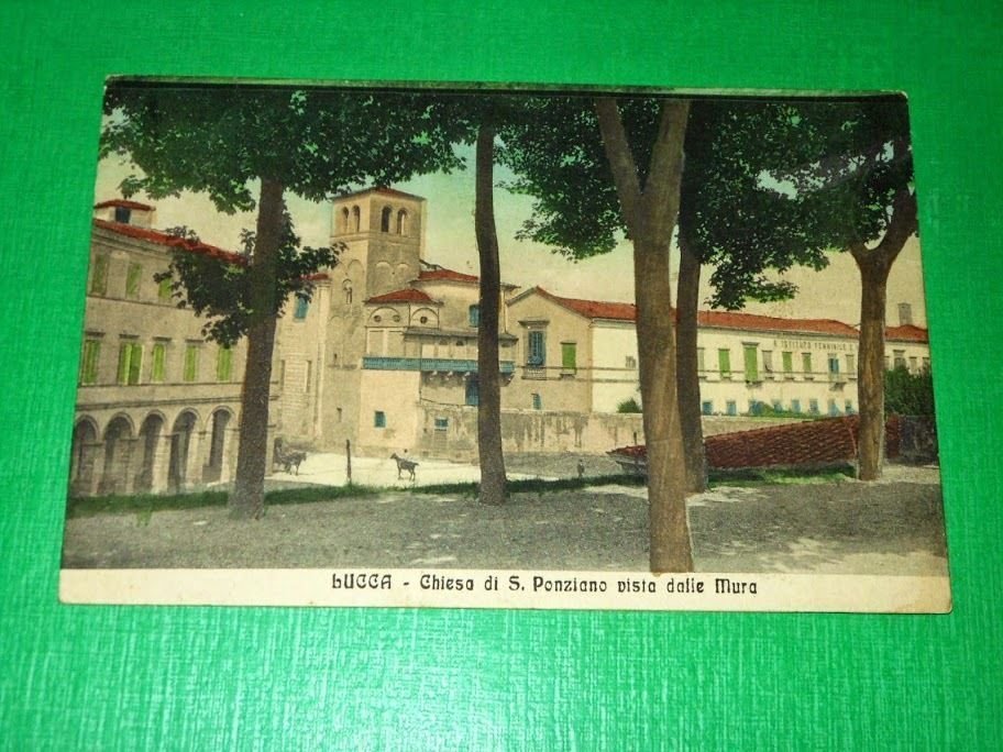 Cartolina Lucca - Chiesa di S. Ponziano vista dalle Mura …