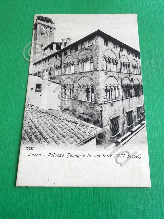 Cartolina Lucca - Palazzo Guinigi e la sua torre 1910 …