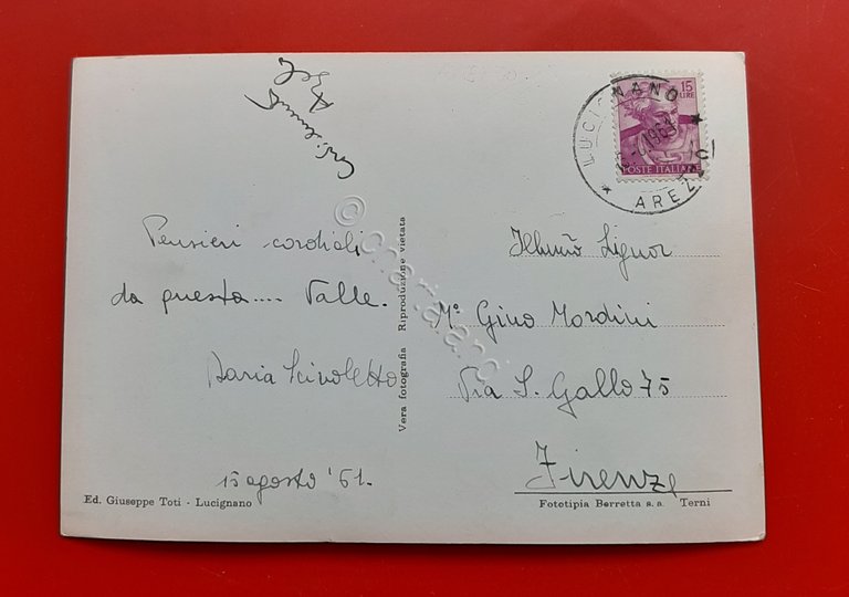 Cartolina Lucignano - Porta San Giusto - 1961