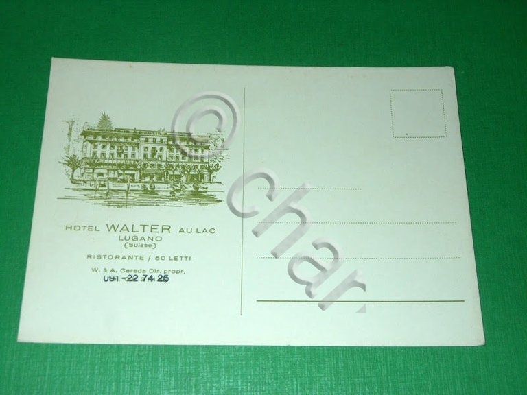 Cartolina Lugano - Hotel Walter au Lac 1960 ca.