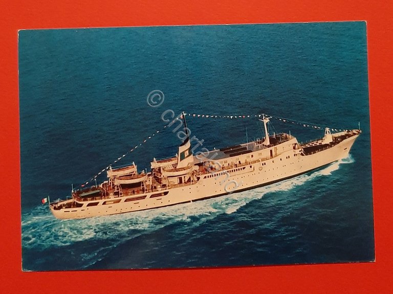 Cartolina M/ n Andrea Mantegna - Linee Marittime dell' Adriatico …