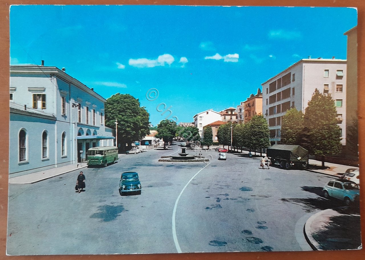 Cartolina Macerata - Piazzale Stazione - 1965 ca. | Immagine principale