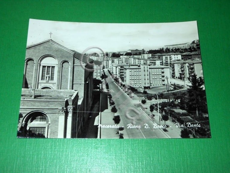 Cartolina Macerata - Rione D. Bosco - Via Dante 1960 …
