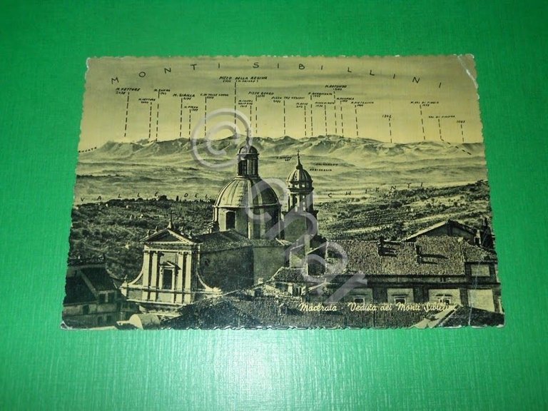 Cartolina Macerata - Veduta dei Monti Sibillini 1959