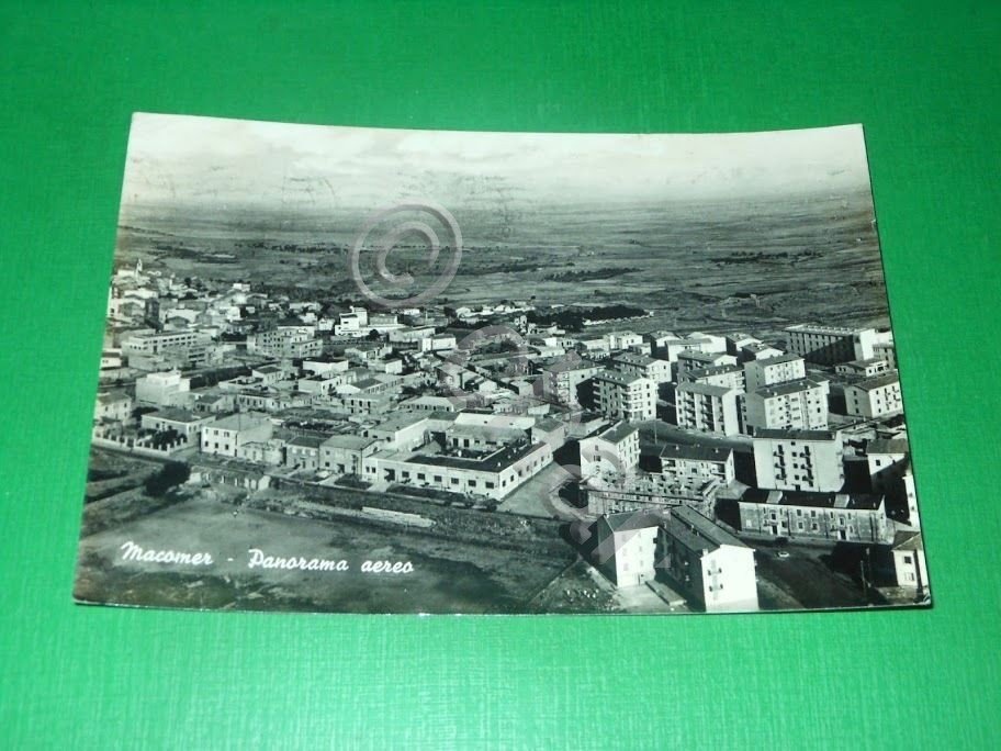 Cartolina Macomer - Panorama aereo 1963.