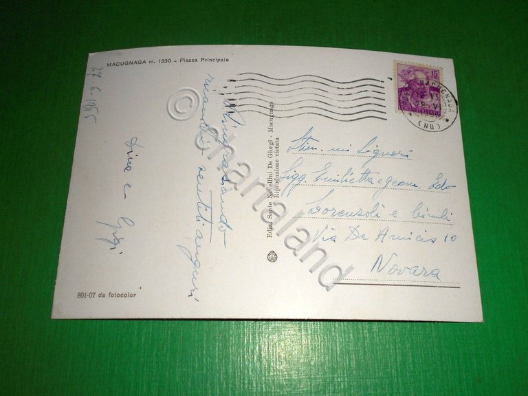 Cartolina Macugnaga - Piazza Principale 1965