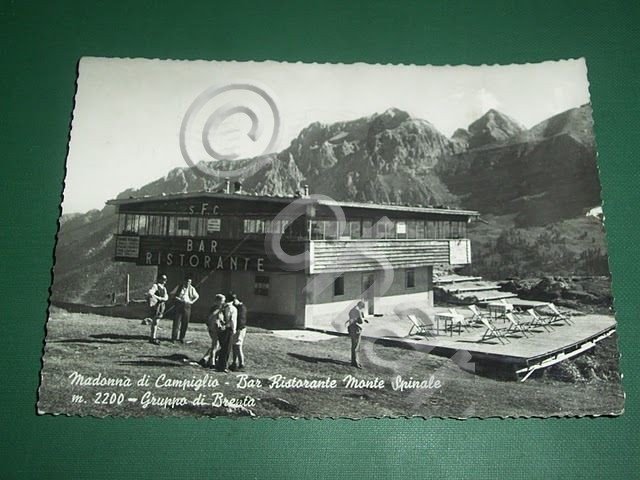 Cartolina Madonna di Campiglio - Bar Monte Spinale 1958