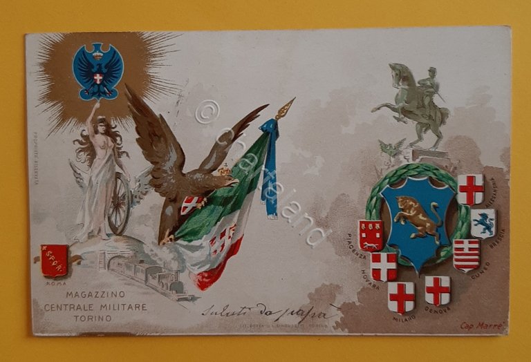 Cartolina Magazzino Centrale Militare Torino - 1904