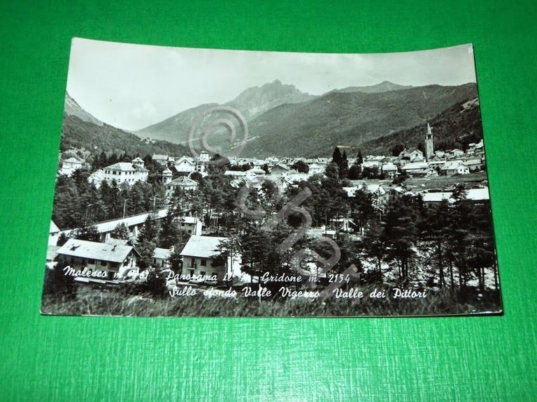 Cartolina Malesco - Panorama con il M. Gridone 1969