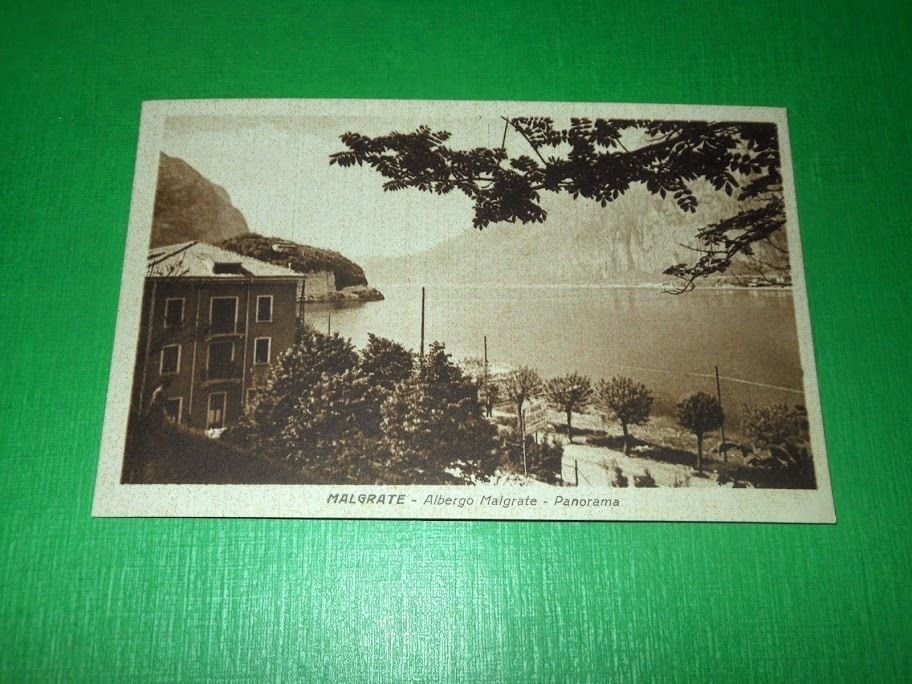 Cartolina Malgrate - Albergo Malgrate - Panorama 1943.