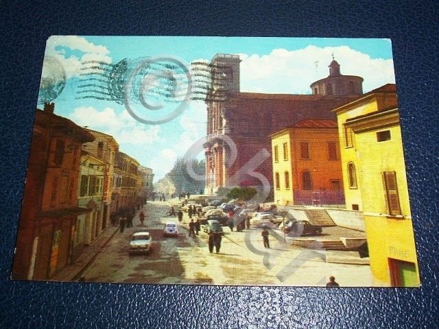 Cartolina Manerbio (Brescia ) - Via Dante (scuole) 1966.