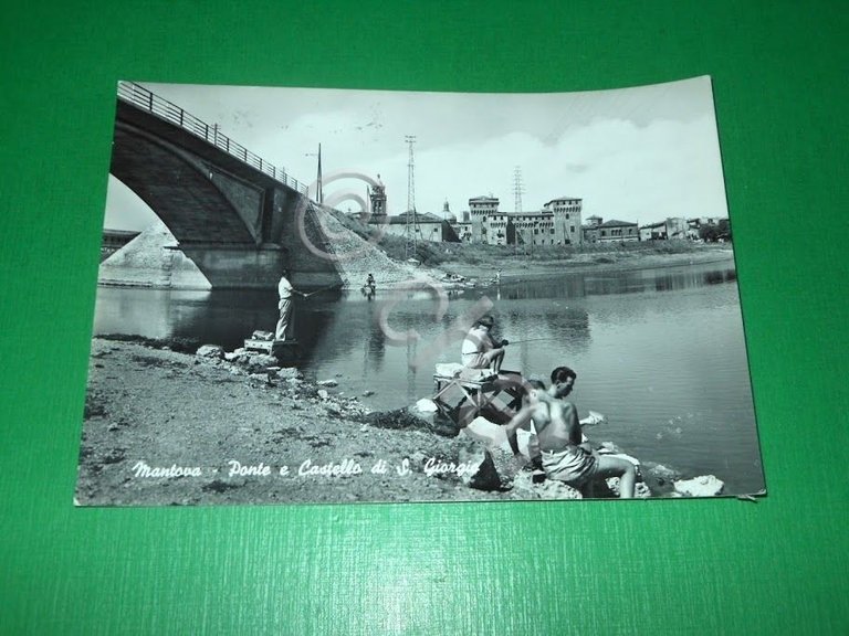 Cartolina Mantova - Ponte e Castello di S. Giorgio 1961