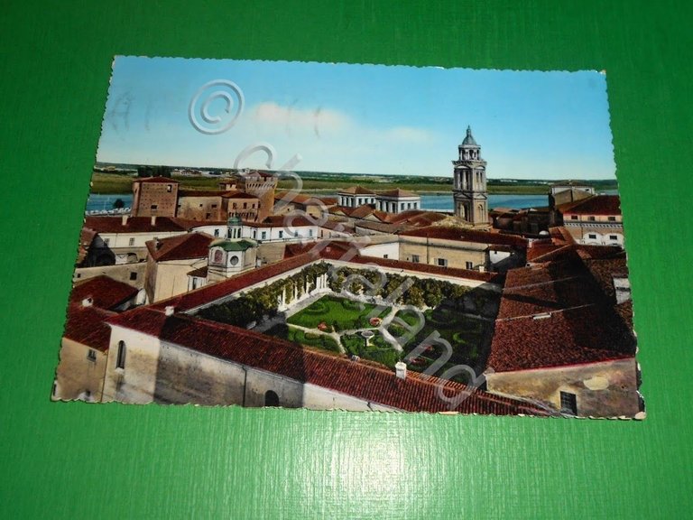 Cartolina Mantova - Reggia dei Gonzaga vista dall' alto 1964.