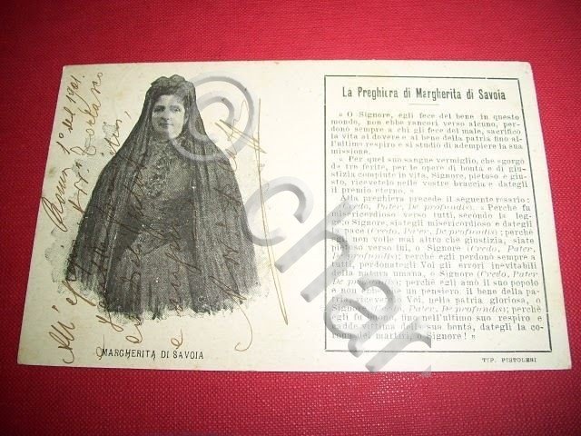 Cartolina Margherita di Savoia - La Preghiera 1901.