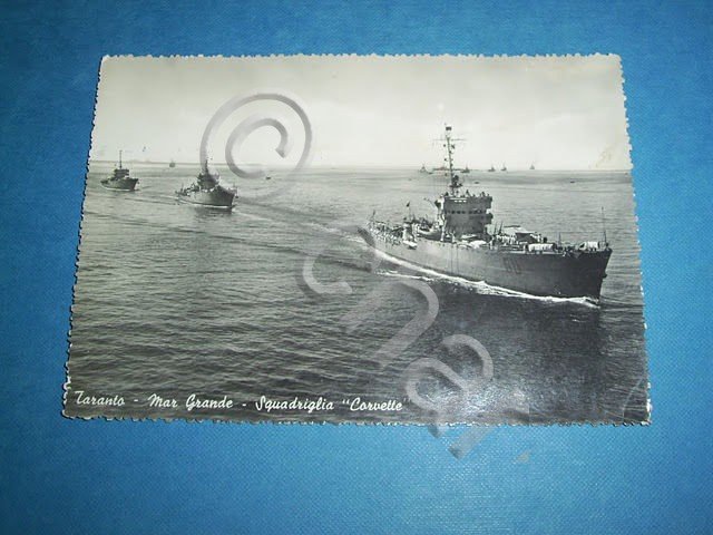 Cartolina Marina - Taranto - Squadriglia Corvette 1951.
