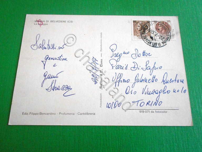 Cartolina Marina di Belvedere ( Cosenza ) - La spiaggia …