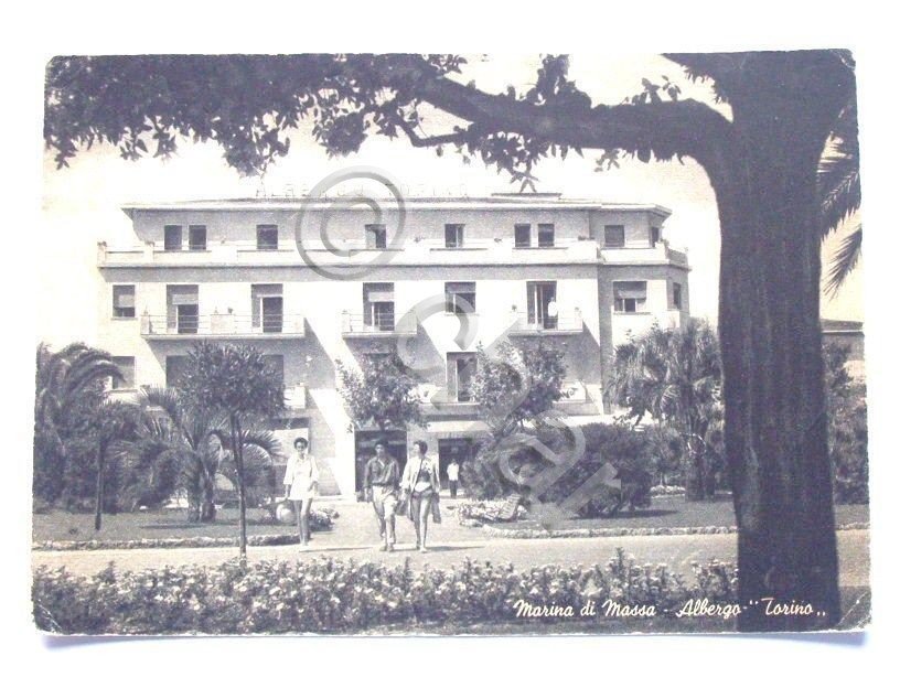 Cartolina Marina di Massa - Albergo "Torino" 1953.