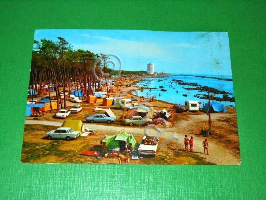 Cartolina Marina di Massa - Camping 1977.