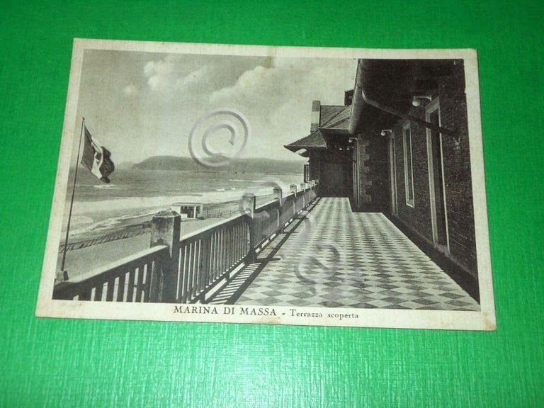 Cartolina Marina di Massa - Terrazza scoperta 1941