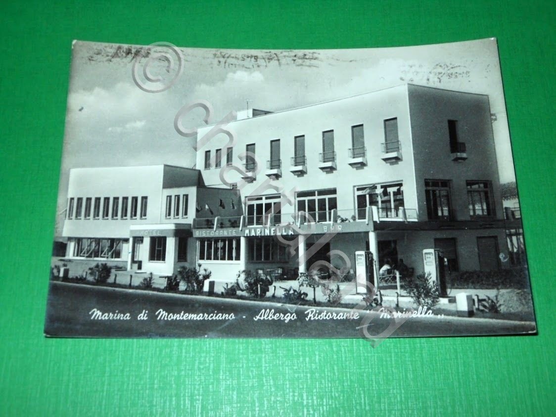 Cartolina Marina di Montemarciano - Albergo Ristorante Marinella 1958