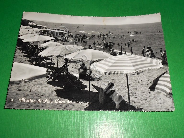 Cartolina Marina di Pisa - L'ora del bagno 1950 ca | Immagine Gallery 2