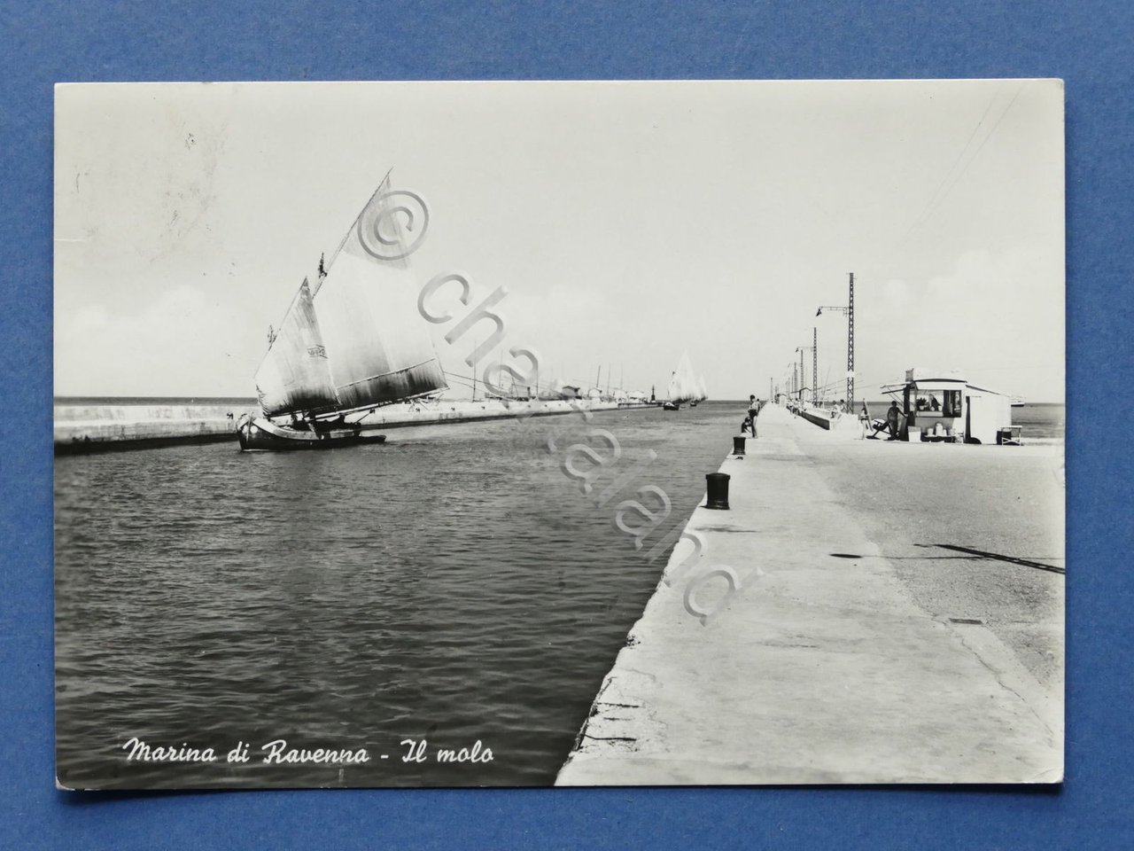 Cartolina Marina di Ravenna - Il Molo - 1955.
