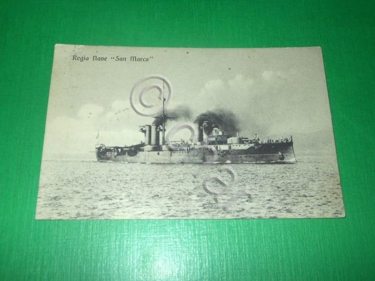 Cartolina Marina Militare - R. Nave San Marco 1921